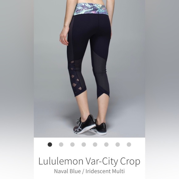 🍋 Lululemon “Maternity” Var-City Crop Navy Blue (Modified Waist) - Size 4 - Picture 1 of 10